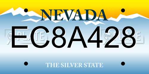 EC8A428 Nevada License Plate