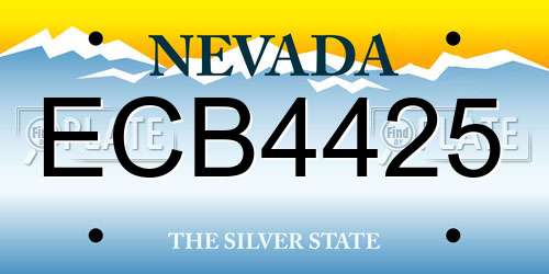 ECB4425 Nevada License Plate