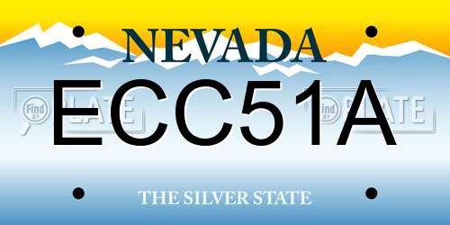 ECC51A Nevada License Plate