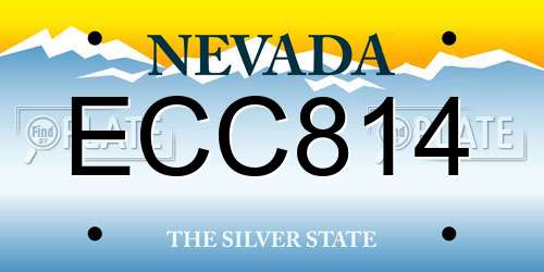 ECC814 Nevada License Plate