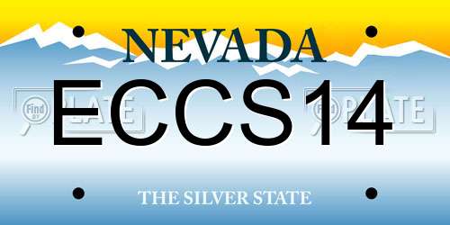 ECCS14 Nevada License Plate