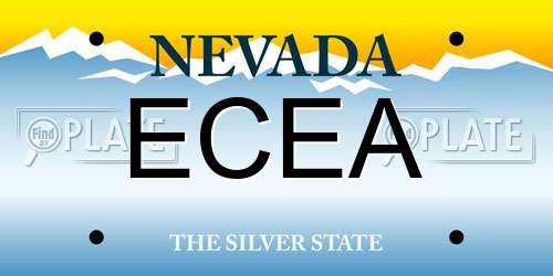 ECEA Nevada License Plate