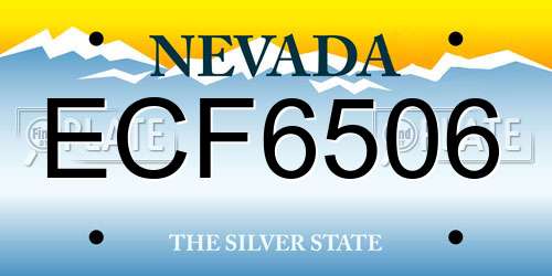 ECF6506 Nevada License Plate