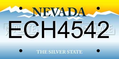 ECH4542 Nevada License Plate