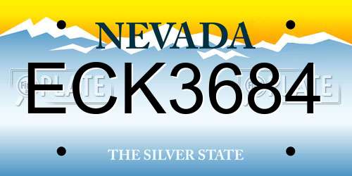ECK3684 Nevada License Plate