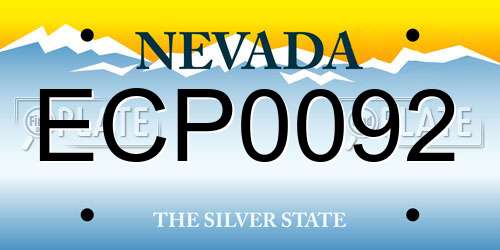 ECP0092 Nevada License Plate