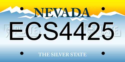 ECS4425 Nevada License Plate