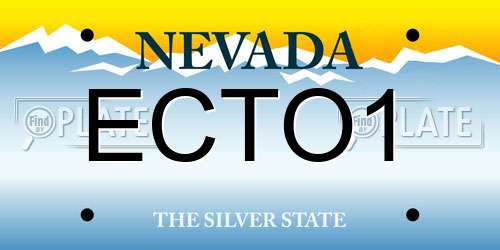 ECTO1 Nevada License Plate