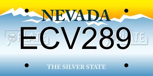 ECV289 Nevada License Plate