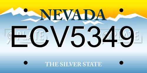 ECV5349 Nevada License Plate
