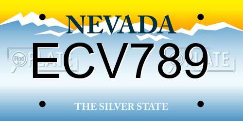 ECV789 Nevada License Plate