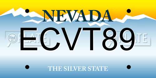 ECVT89 Nevada License Plate