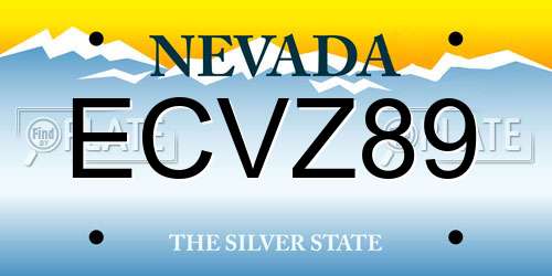 ECVZ89 Nevada License Plate