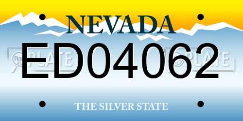 ED04062 Nevada License Plate