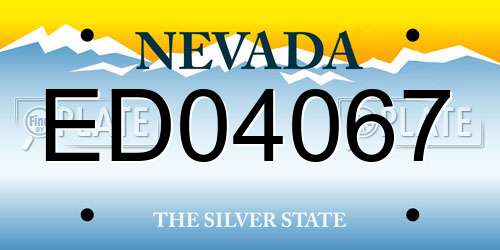 ED04067 Nevada License Plate