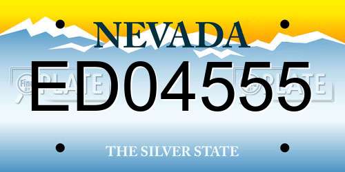 ED04555 Nevada License Plate