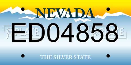 ED04858 Nevada License Plate