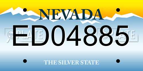 ED04885 Nevada License Plate