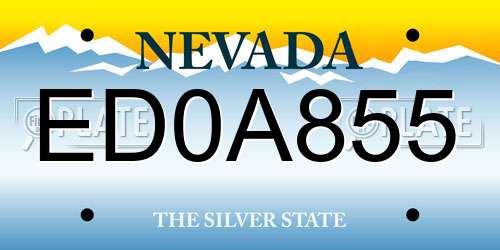 ED0A855 Nevada License Plate