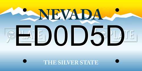 ED0D5D Nevada License Plate