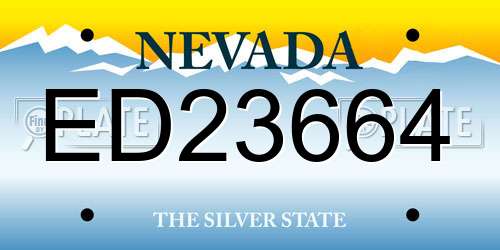 ED23664 Nevada License Plate