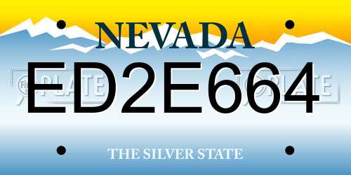 ED2E664 Nevada License Plate