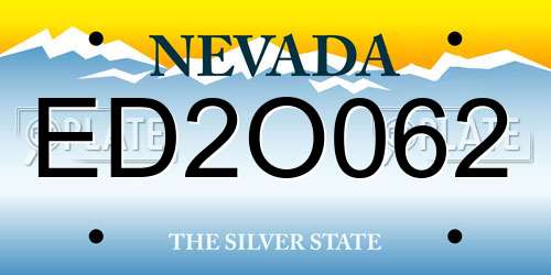 ED2O062 Nevada License Plate