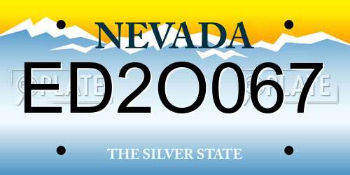 ED2O067 Nevada License Plate