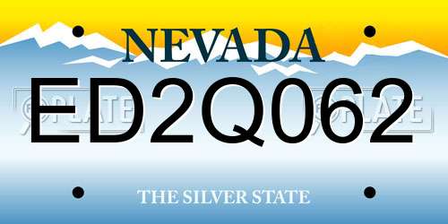 ED2Q062 Nevada License Plate