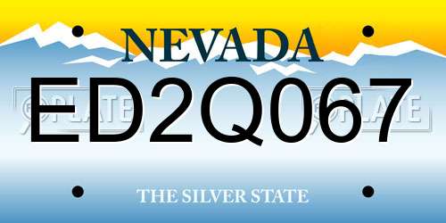 ED2Q067 Nevada License Plate