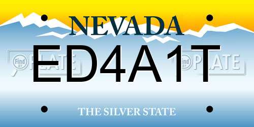 ED4A1T Nevada License Plate