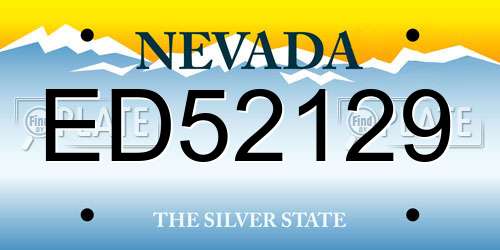 ED52129 Nevada License Plate