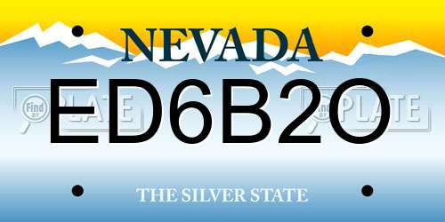 ED6B2O Nevada License Plate