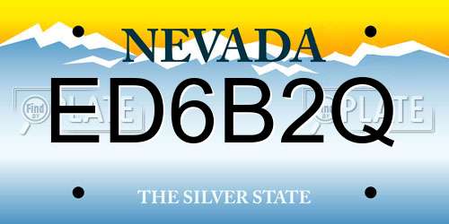 ED6B2Q Nevada License Plate