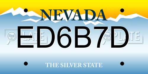 ED6B7D Nevada License Plate