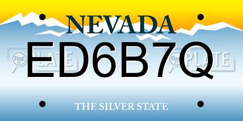 ED6B7Q Nevada License Plate