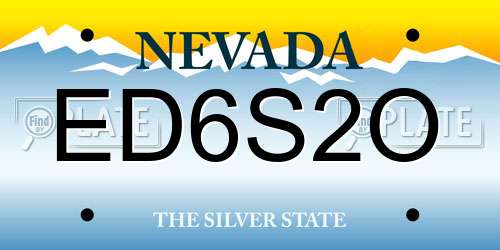 ED6S2O Nevada License Plate