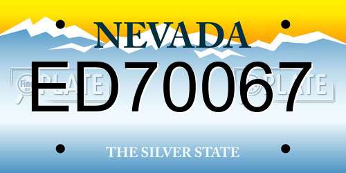 ED70067 Nevada License Plate