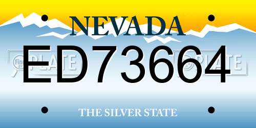 ED73664 Nevada License Plate