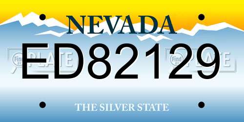 ED82129 Nevada License Plate