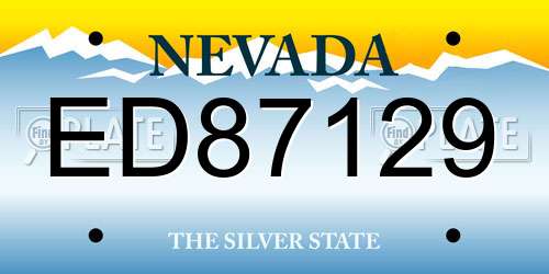 ED87129 Nevada License Plate
