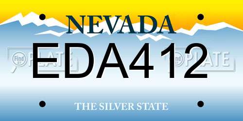 EDA412 Nevada License Plate