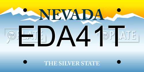 EDA41T Nevada License Plate