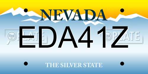EDA41Z Nevada License Plate