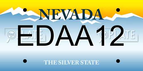 EDAA12 Nevada License Plate