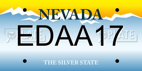 EDAA17 Nevada License Plate