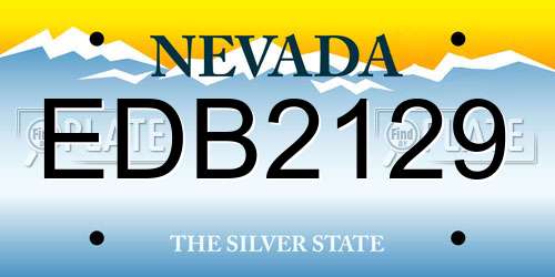 EDB2129 Nevada License Plate
