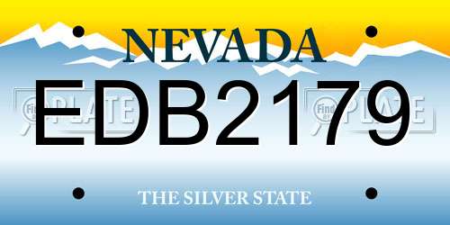 EDB2179 Nevada License Plate