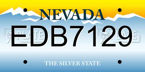 EDB7129 Nevada License Plate