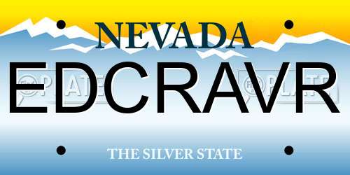 EDCRAVR Nevada License Plate